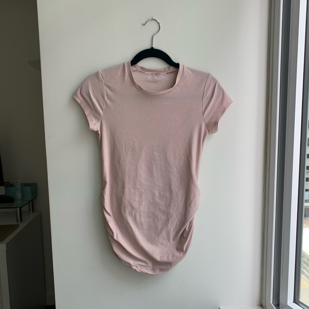 Light Pink New Balance Ruched Workout top